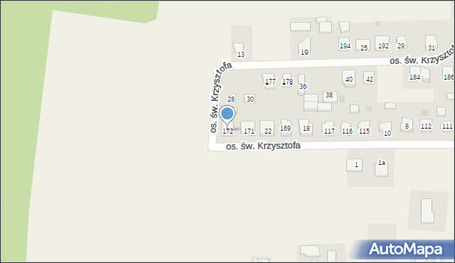 Opalenie, Osiedle św. Krzysztofa, 172, mapa Opalenie