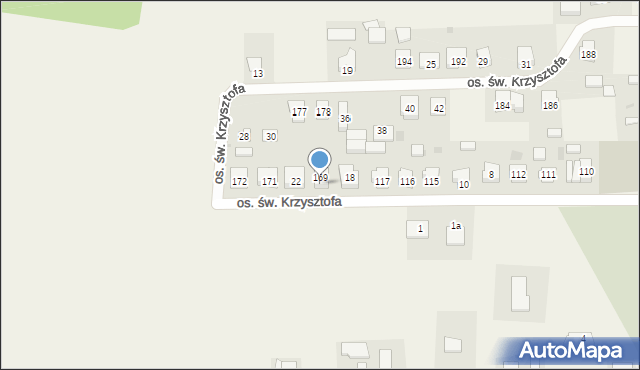 Opalenie, Osiedle św. Krzysztofa, 20, mapa Opalenie