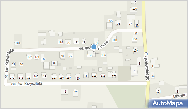 Opalenie, Osiedle św. Krzysztofa, 48, mapa Opalenie