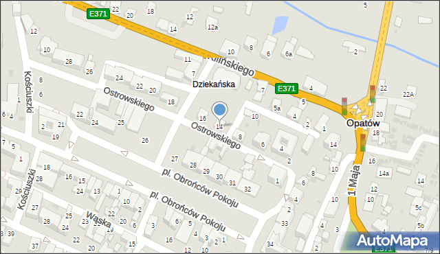Opatów, Ostrowskiego Bronisława, 14, mapa Opatów