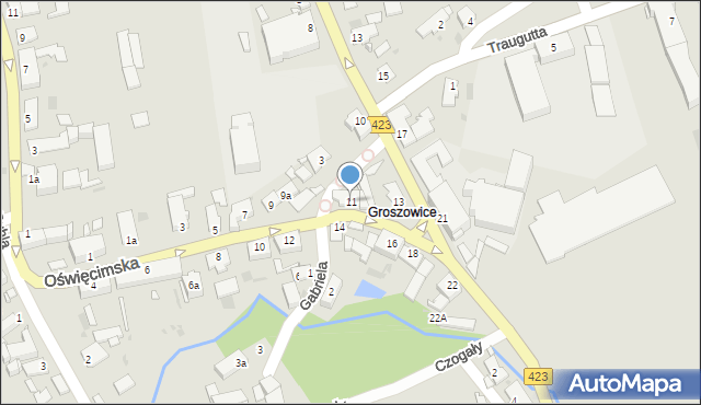 Opole, Oświęcimska, 11, mapa Opola