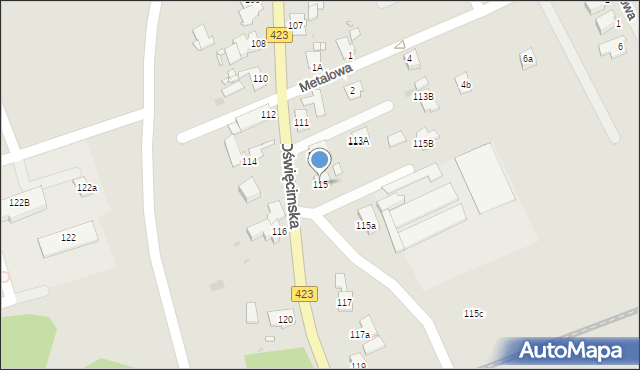 Opole, Oświęcimska, 115, mapa Opola