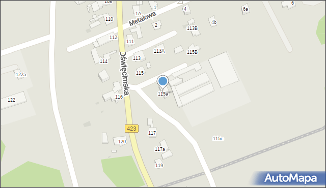 Opole, Oświęcimska, 115a, mapa Opola