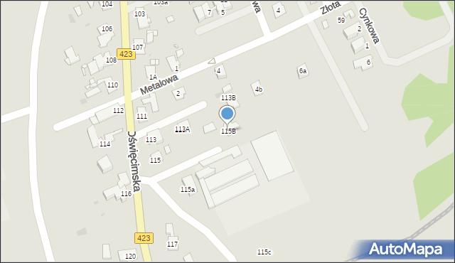 Opole, Oświęcimska, 115B, mapa Opola