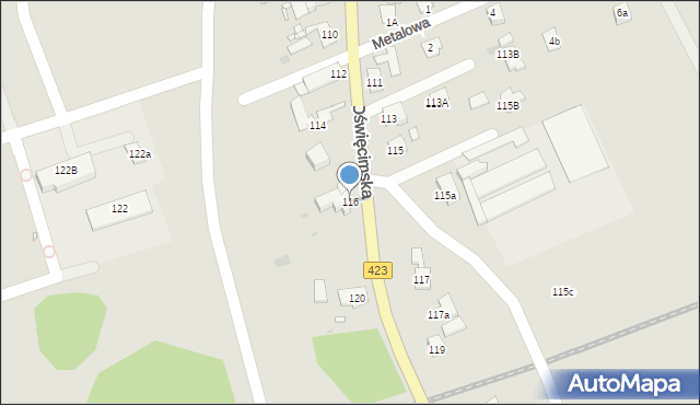 Opole, Oświęcimska, 116, mapa Opola