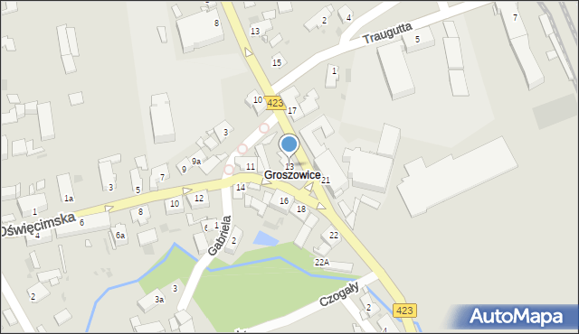 Opole, Oświęcimska, 13, mapa Opola