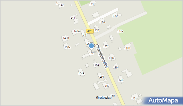 Opole, Oświęcimska, 152, mapa Opola