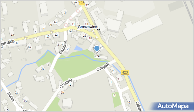 Opole, Oświęcimska, 22A, mapa Opola