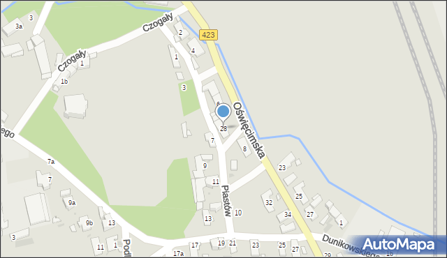 Opole, Oświęcimska, 28, mapa Opola