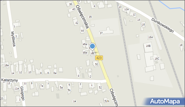 Opole, Oświęcimska, 48, mapa Opola