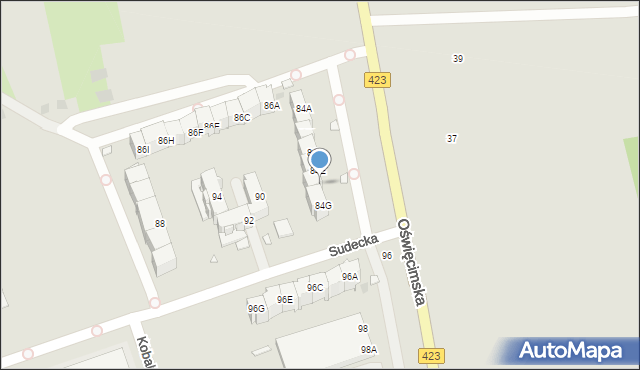 Opole, Oświęcimska, 84F, mapa Opola