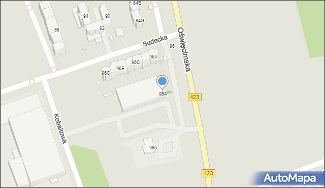 Opole, Oświęcimska, 98A, mapa Opola