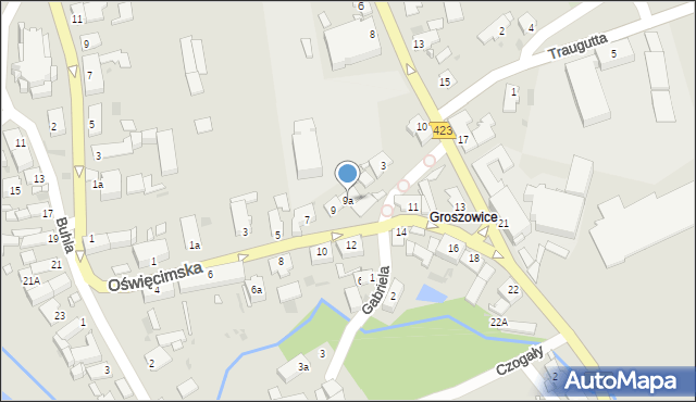 Opole, Oświęcimska, 9a, mapa Opola