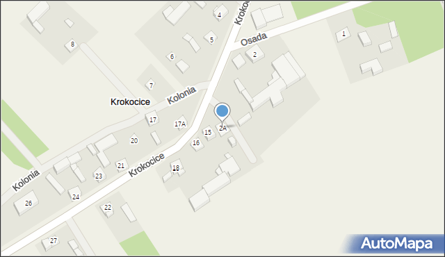 Osada Krokocice, Osada Krokocice, 2A, mapa Osada Krokocice