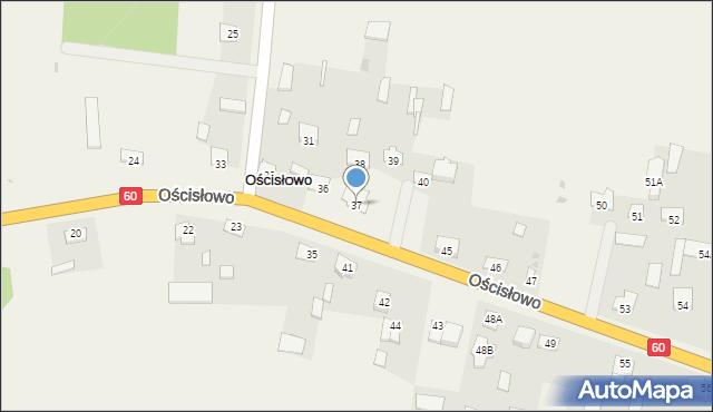 Ościsłowo, Ościsłowo, 37, mapa Ościsłowo