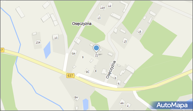 Osęczyzna, Osęczyzna, 11, mapa Osęczyzna