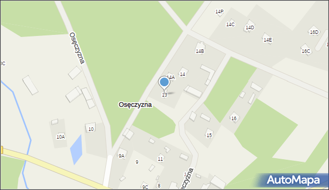 Osęczyzna, Osęczyzna, 13, mapa Osęczyzna