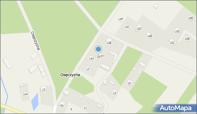 Osęczyzna, Osęczyzna, 14, mapa Osęczyzna