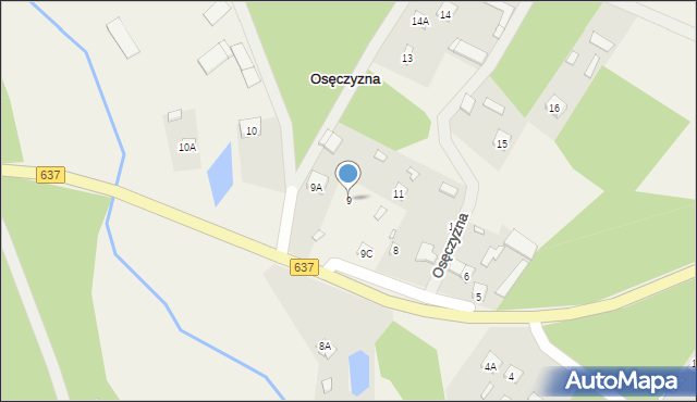 Osęczyzna, Osęczyzna, 9, mapa Osęczyzna