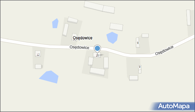 Osędowice, Osędowice, 10, mapa Osędowice