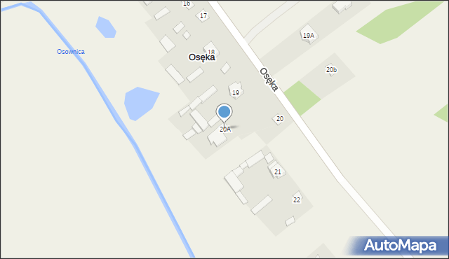 Osęka, Osęka, 20A, mapa Osęka