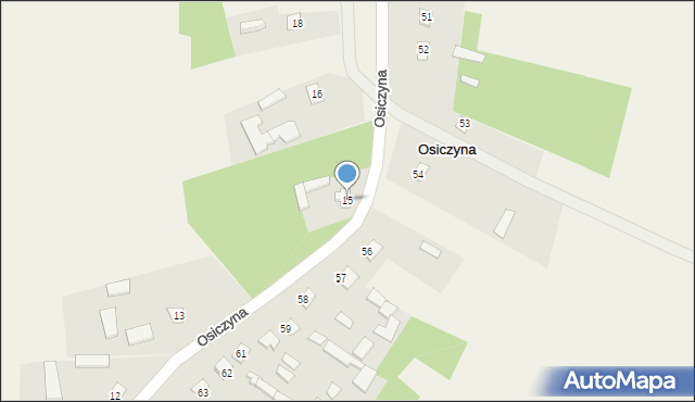 Osiczyna, Osiczyna, 15, mapa Osiczyna