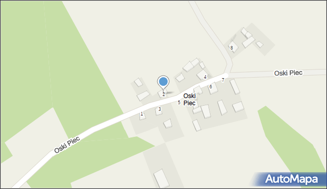 Osie, Oski Piec, 2, mapa Osie
