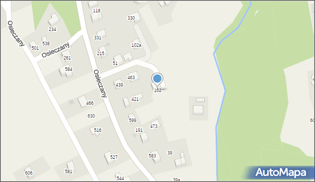Osieczany, Osieczany, 102, mapa Osieczany