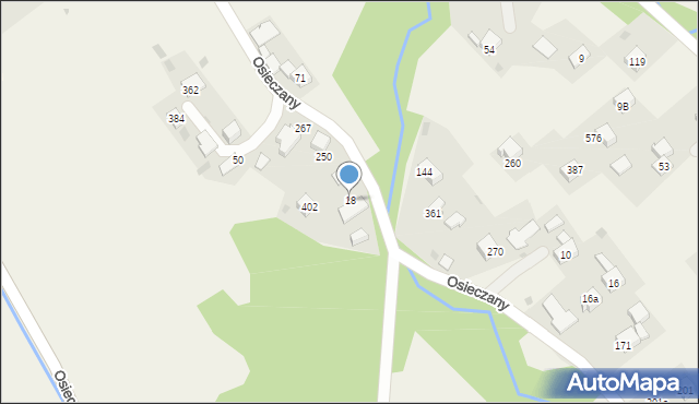 Osieczany, Osieczany, 18, mapa Osieczany