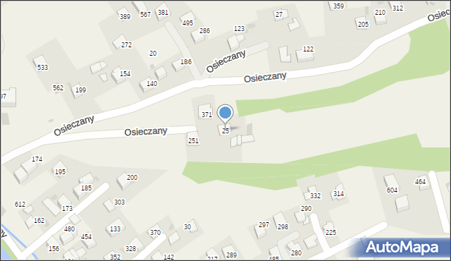 Osieczany, Osieczany, 25, mapa Osieczany