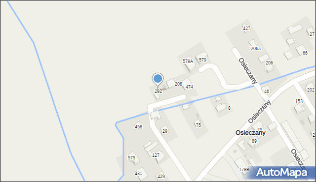 Osieczany, Osieczany, 292, mapa Osieczany