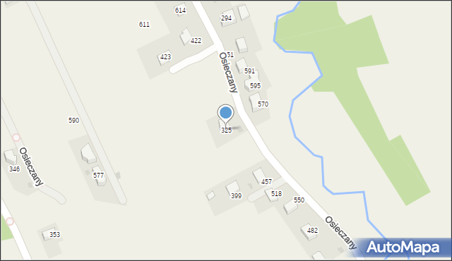 Osieczany, Osieczany, 325, mapa Osieczany