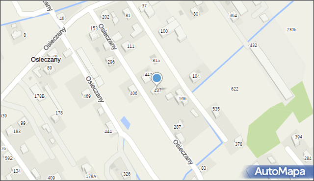 Osieczany, Osieczany, 437, mapa Osieczany