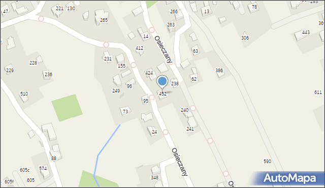 Osieczany, Osieczany, 452, mapa Osieczany