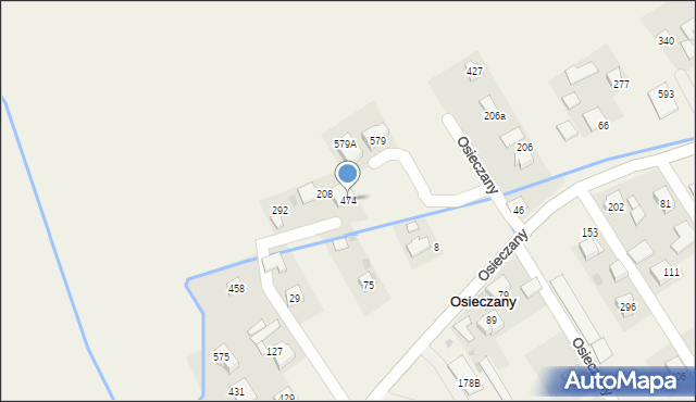 Osieczany, Osieczany, 474, mapa Osieczany