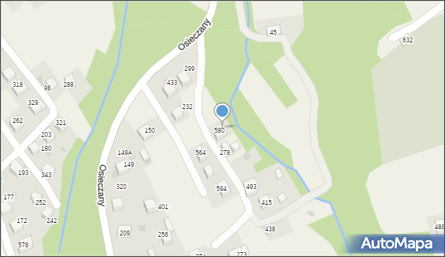 Osieczany, Osieczany, 493, mapa Osieczany
