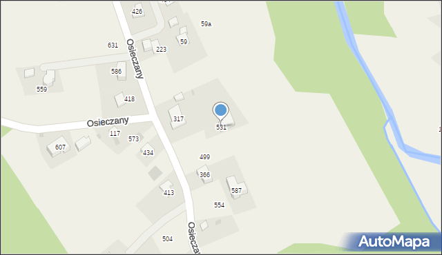 Osieczany, Osieczany, 531, mapa Osieczany