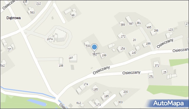 Osieczany, Osieczany, 562, mapa Osieczany