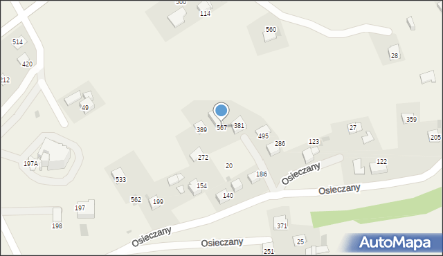 Osieczany, Osieczany, 567, mapa Osieczany