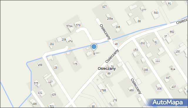 Osieczany, Osieczany, 8, mapa Osieczany