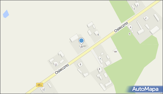 Osieczno, Osieczno, 10, mapa Osieczno