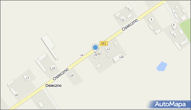 Osieczno, Osieczno, 13, mapa Osieczno