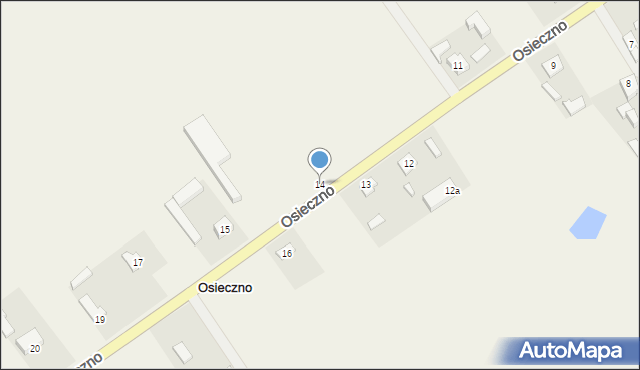 Osieczno, Osieczno, 14, mapa Osieczno