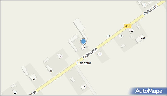 Osieczno, Osieczno, 15, mapa Osieczno