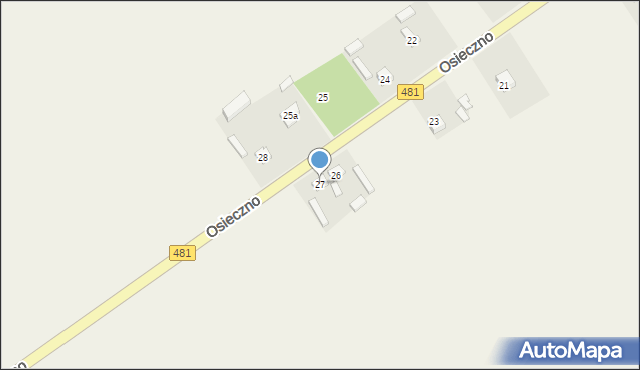 Osieczno, Osieczno, 27, mapa Osieczno