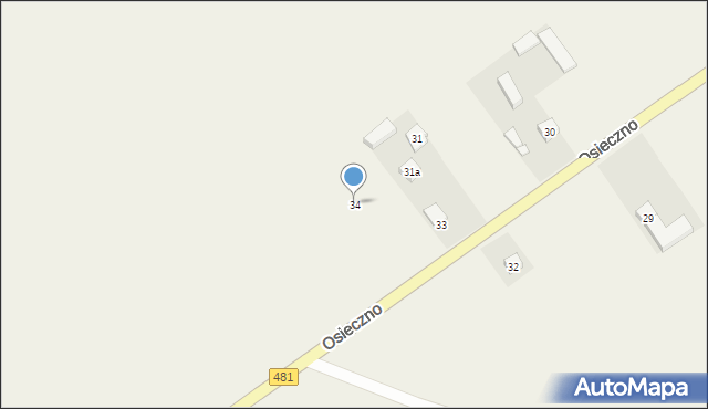 Osieczno, Osieczno, 34, mapa Osieczno