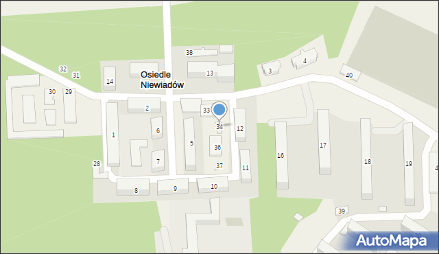 Osiedle Niewiadów, Osiedle Niewiadów, 34, mapa Osiedle Niewiadów