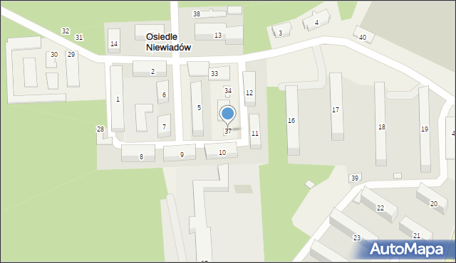 Osiedle Niewiadów, Osiedle Niewiadów, 37, mapa Osiedle Niewiadów