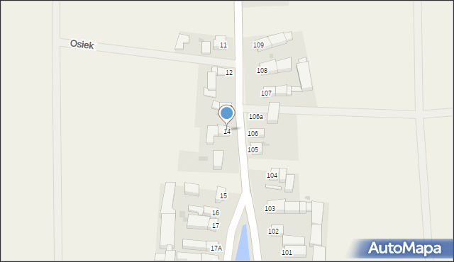 Osiek, Osiek, 14, mapa Osiek