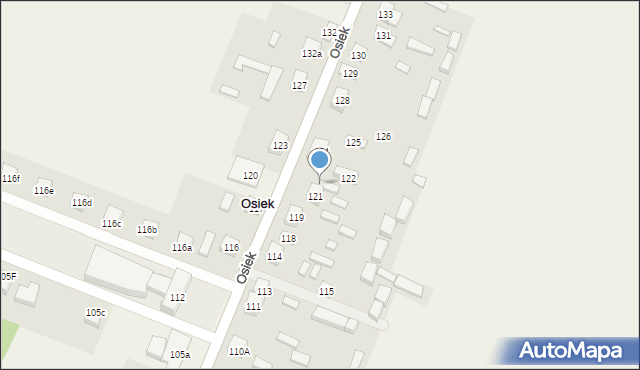 Osiek, Osiek, 122a, mapa Osiek